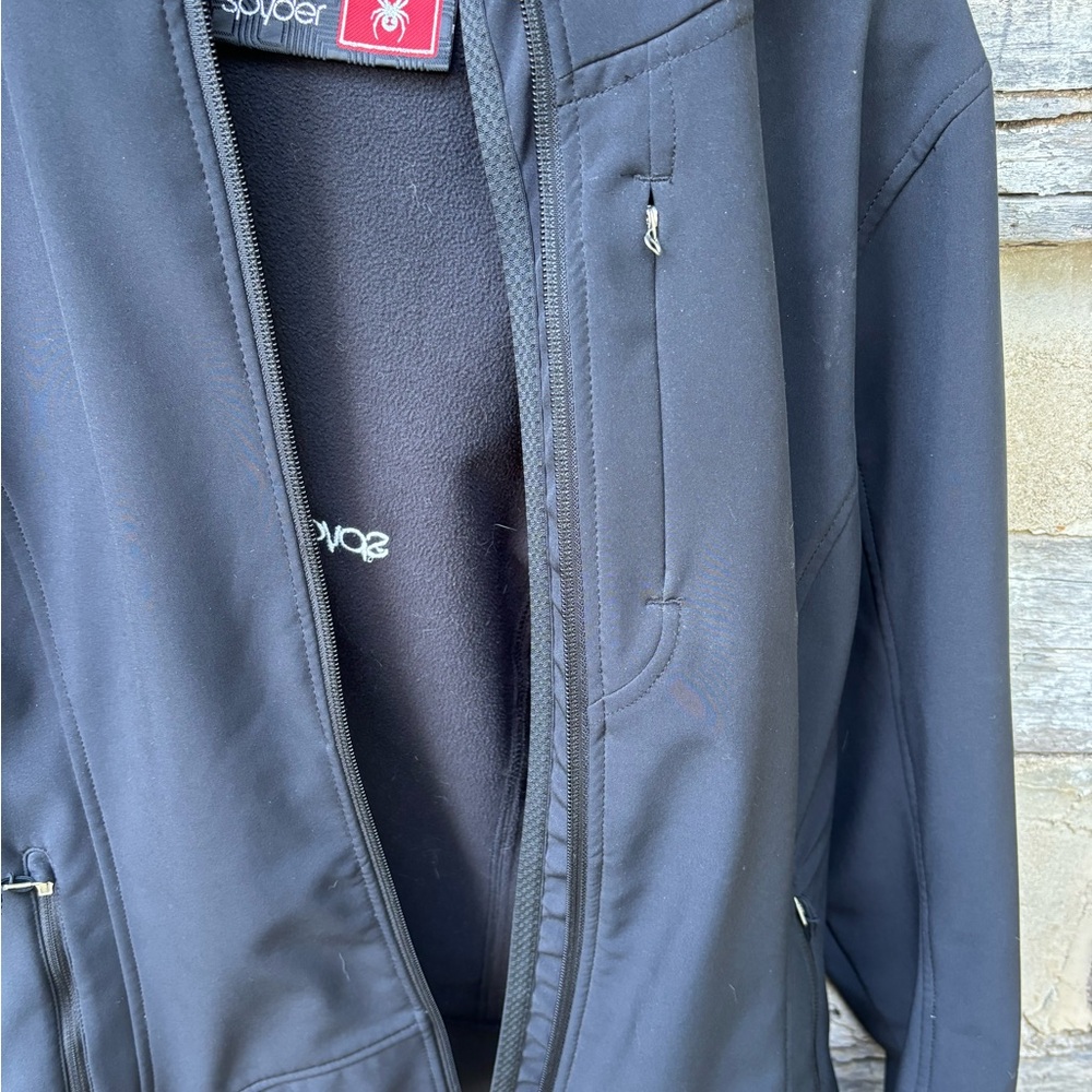Spyder Women's Black Luxury Active Wear Jacket with Faux Fleece Hood Size M - Picture 8 of 9